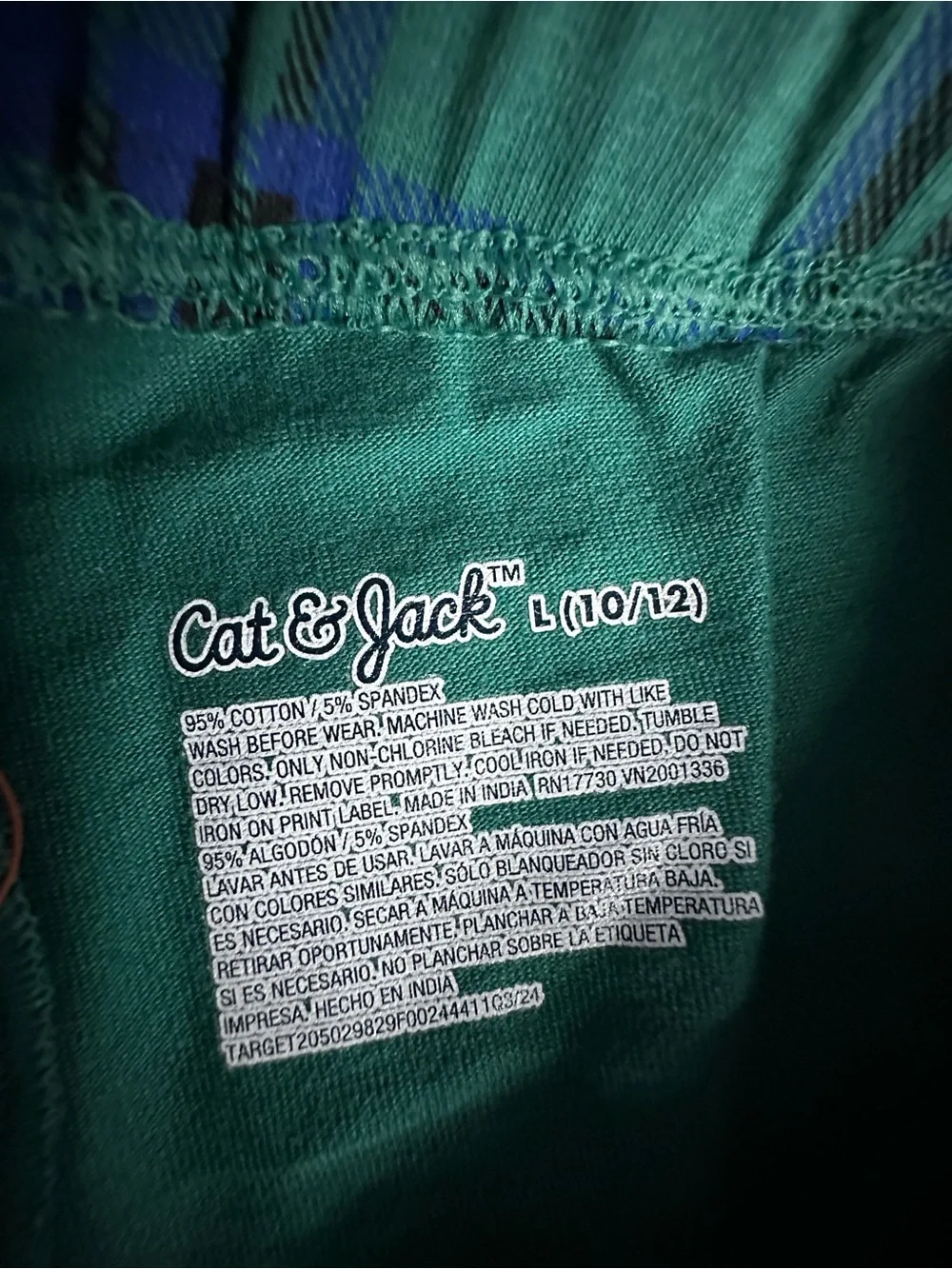 Cat & Jack Green and Blue Plaid Kids Leggings